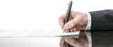 Signing a contract on a black table. With copy space and reflection., Seton Smith & Associates, Cape Town