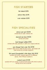 Menus & Prices, Zara Indian Cuisine at Royal Oak, Woodham Mortimer