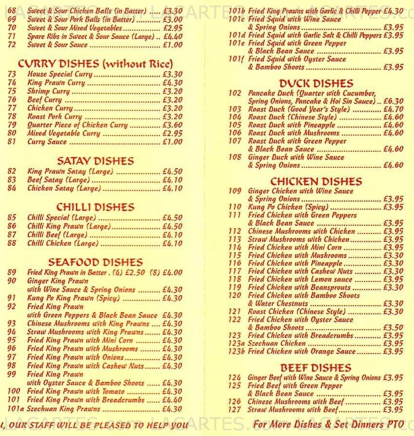  Pricelists of Good Year's Chinese Takeaway 55 Mottingham Road - Photo 2 of 3