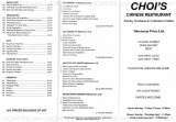 Menus & Prices, Choi's Restaurant, Chislehurst