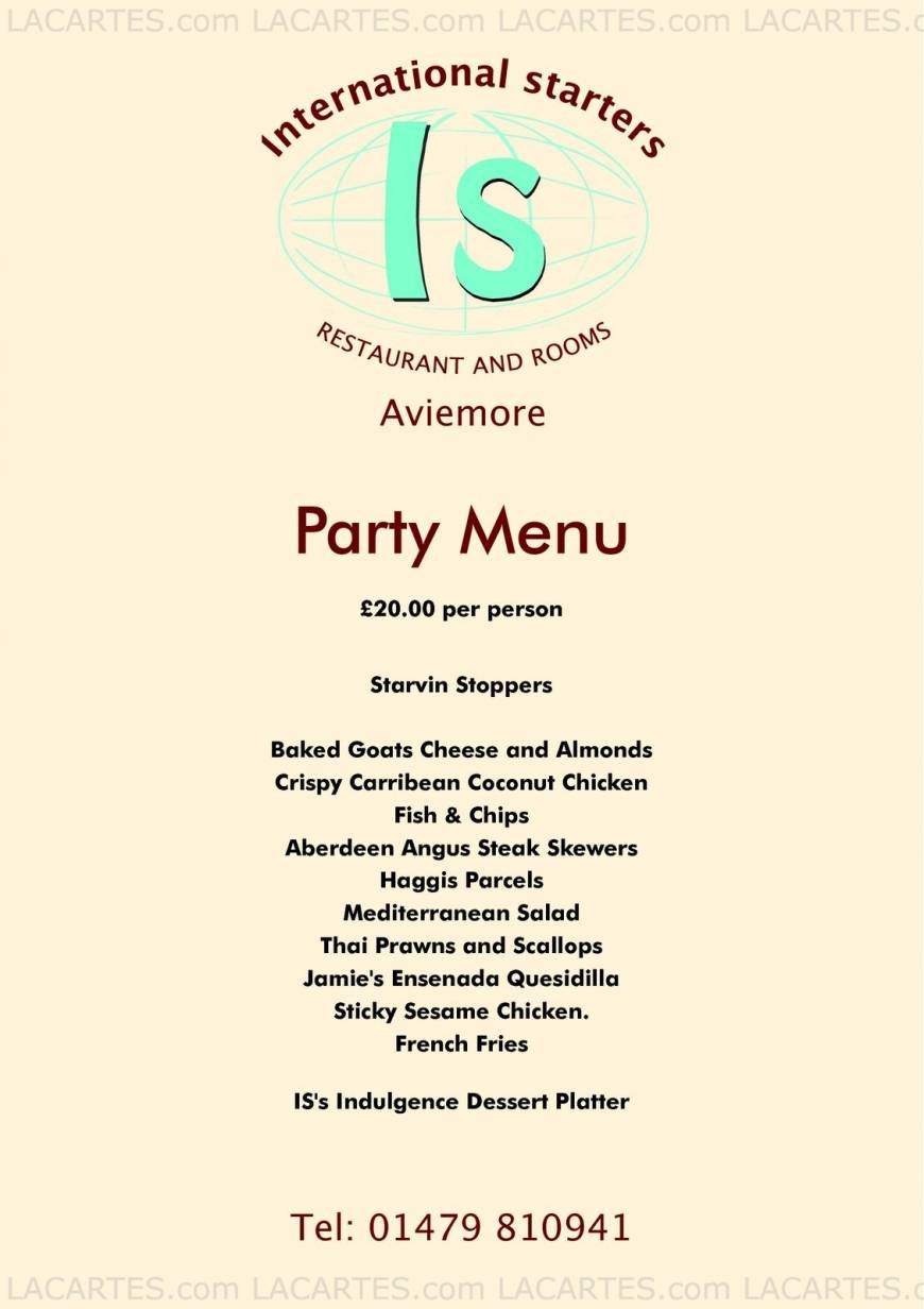  Pricelists of International Starters Restaurant and Rooms 131 Grampian Road - Photo 1 of 6