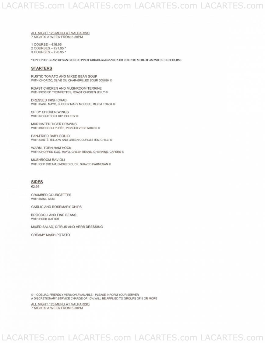 Pricelists of Tribes Restaurant 57 Glasthule Road - Photo 1 of 5