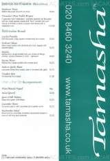 Menus & Prices, Tamasha Hotel & Restaurant, Bromley
