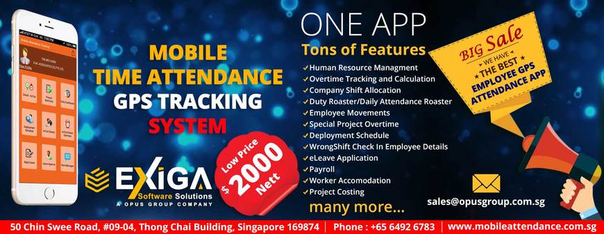  Pricelists of Mobile Time Attendance Tracking Solutions 50 Chin Swee Road, #09-04, Thong Chai Building, Singapore 169874 - Photo 1 of 10