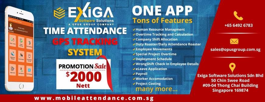  Pricelists of Mobile Time Attendance Tracking Solutions 50 Chin Swee Road, #09-04, Thong Chai Building, Singapore 169874 - Photo 4 of 10