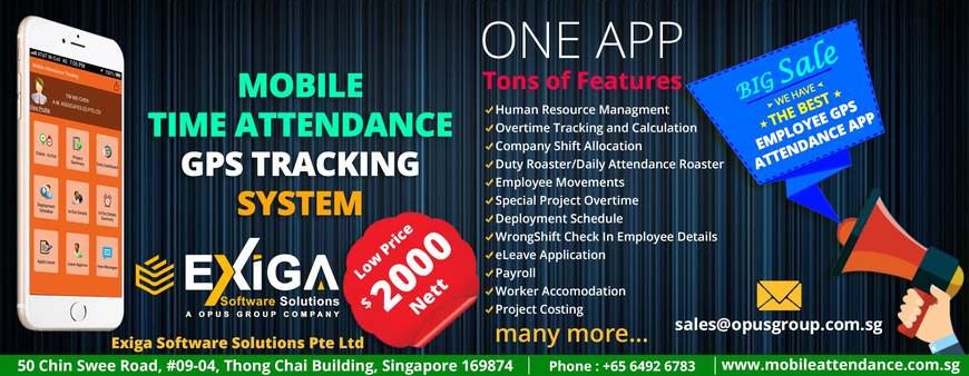  Pricelists of Mobile Time Attendance Tracking Solutions 50 Chin Swee Road, #09-04, Thong Chai Building, Singapore 169874 - Photo 5 of 10