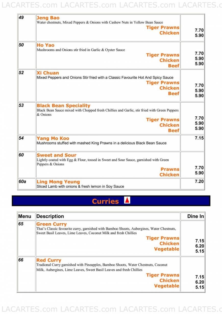  Pricelists of Ty Eight Chinese Restaurant 67 High Street - Photo 3 of 6