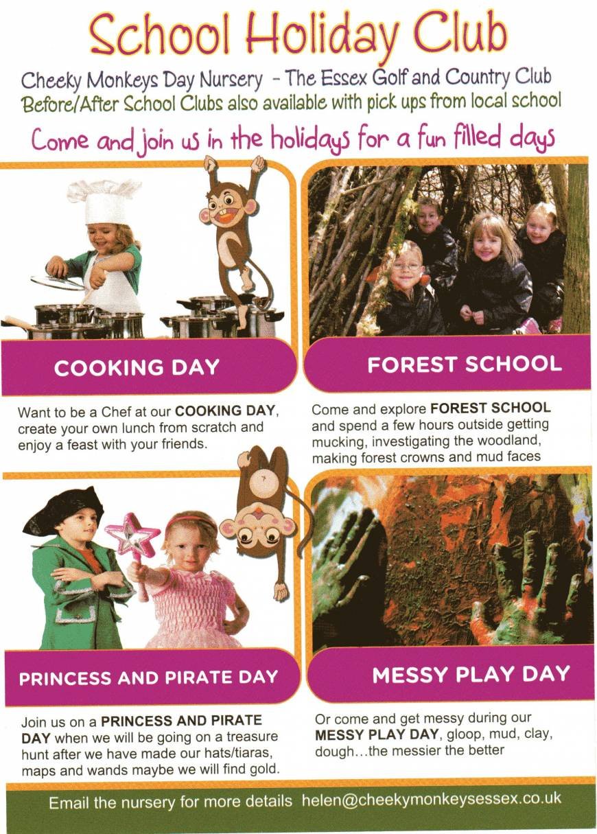  Pricelists of Cheeky Monkeys Day Nursery & Pre School c/o The Essex Golf & Country Club - Photo 1 of 1