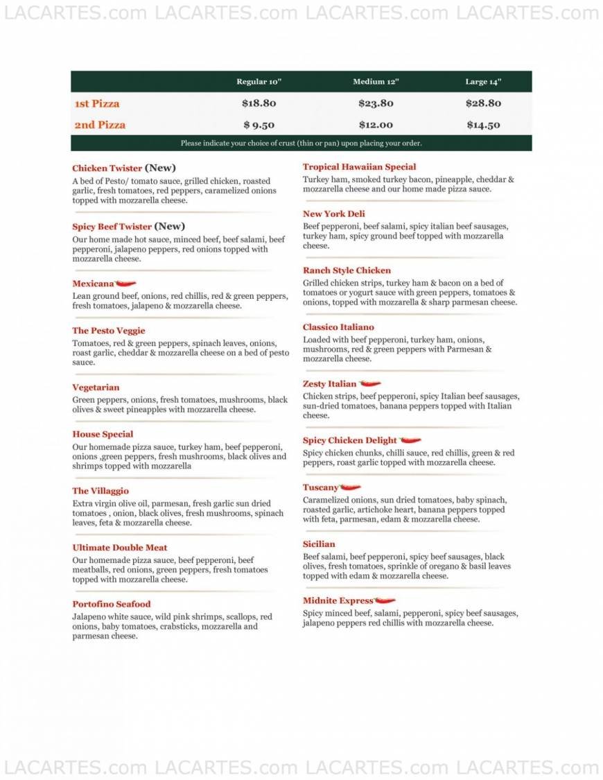  Pricelists of Sarpino's Pizzeria @ Jalan Pemimpin Jalan Pemimpin - Photo 1 of 6