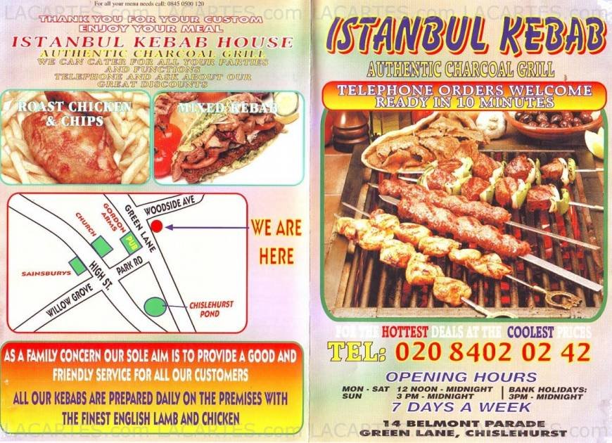  Pricelists of Istanbul Kebab House 14 Belmont Parade, Green Lane - Photo 2 of 2