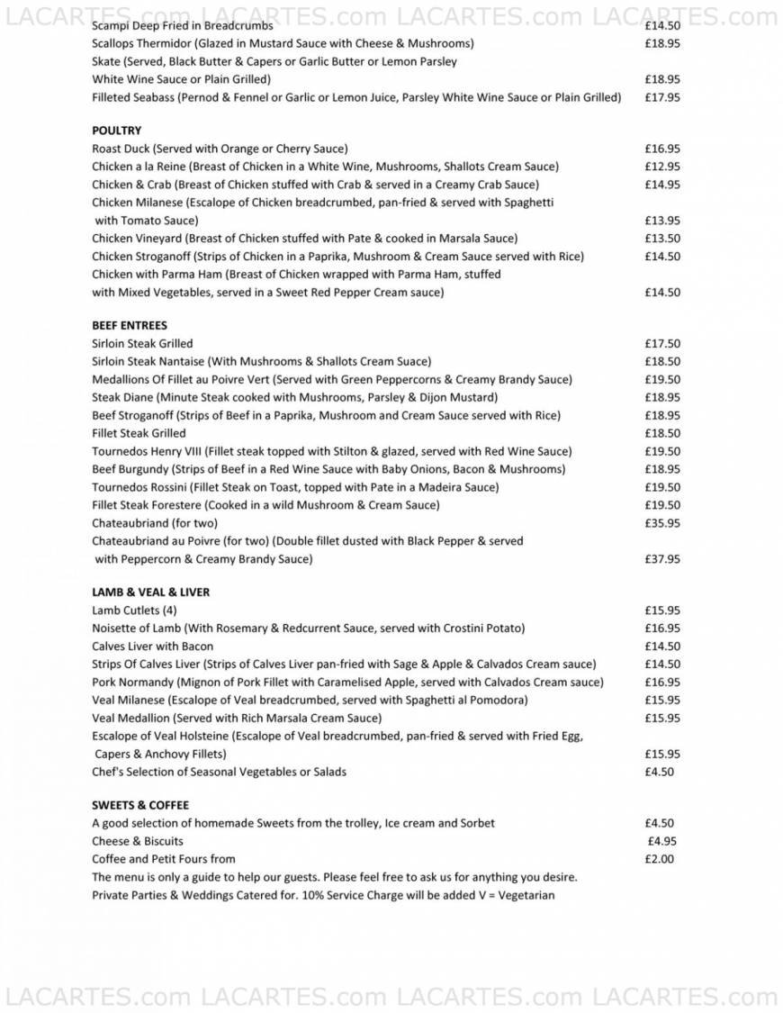  Pricelists of The Vineyard Restaurant London Road - Photo 3 of 11