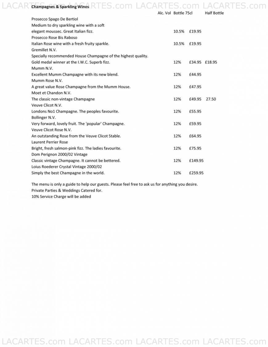  Pricelists of The Vineyard Restaurant London Road - Photo 9 of 11
