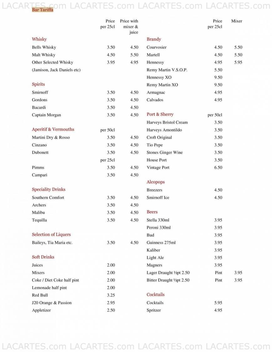  Pricelists of The Vineyard Restaurant London Road - Photo 10 of 11
