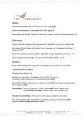 Menus & Prices, The Pheasant at Gestingthorpe, Gestingthorpe