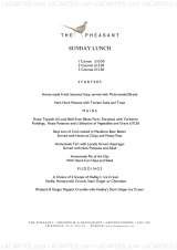 Menus & Prices, The Pheasant at Gestingthorpe, Gestingthorpe