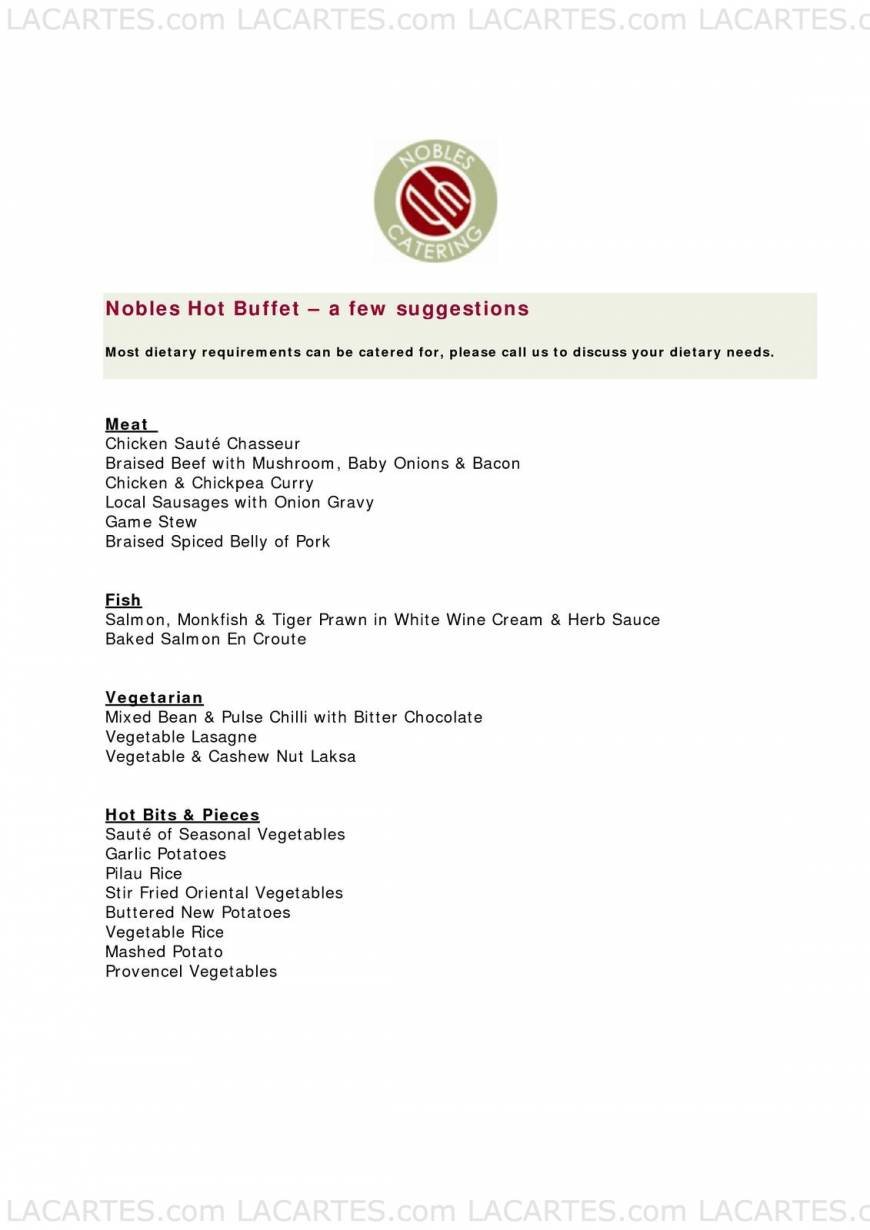  Pricelists of Nobles Restaurant 17 High Street    - Photo 2 of 9