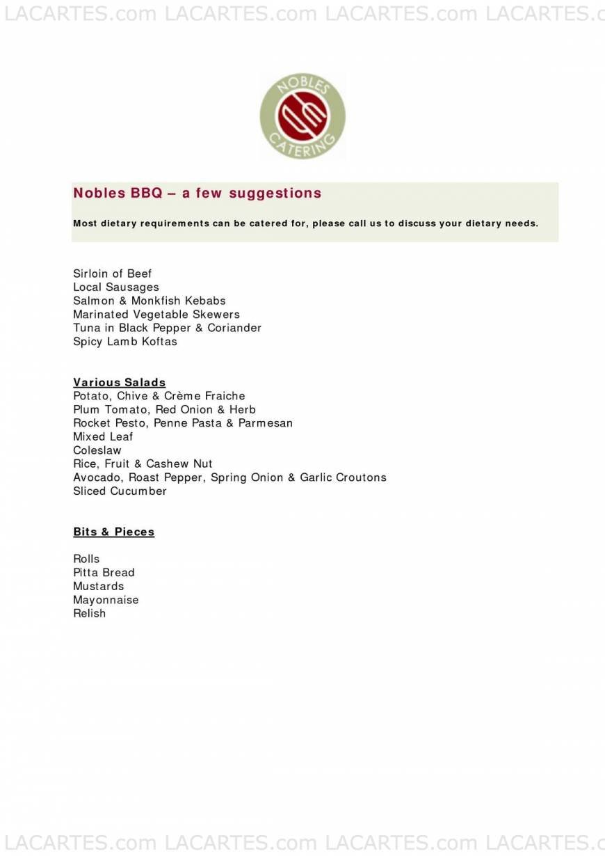  Pricelists of Nobles Restaurant 17 High Street    - Photo 3 of 9