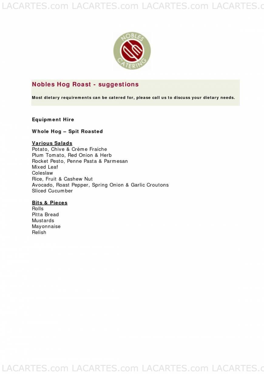  Pricelists of Nobles Restaurant 17 High Street    - Photo 4 of 9