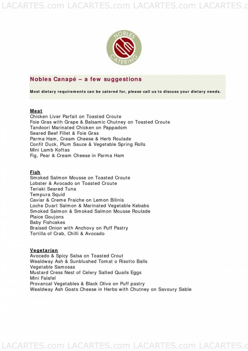  Pricelists of Nobles Restaurant 17 High Street    - Photo 5 of 9