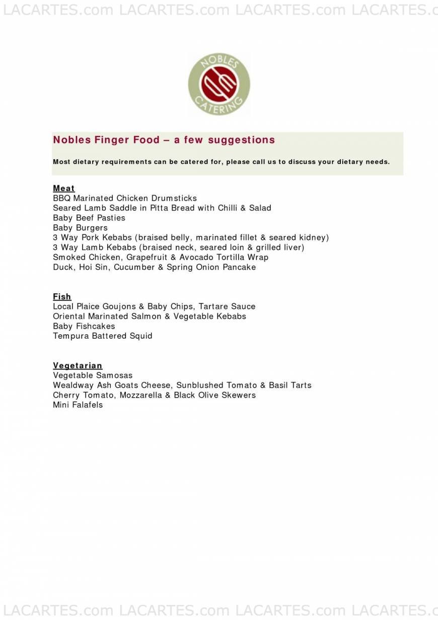  Pricelists of Nobles Restaurant 17 High Street    - Photo 6 of 9