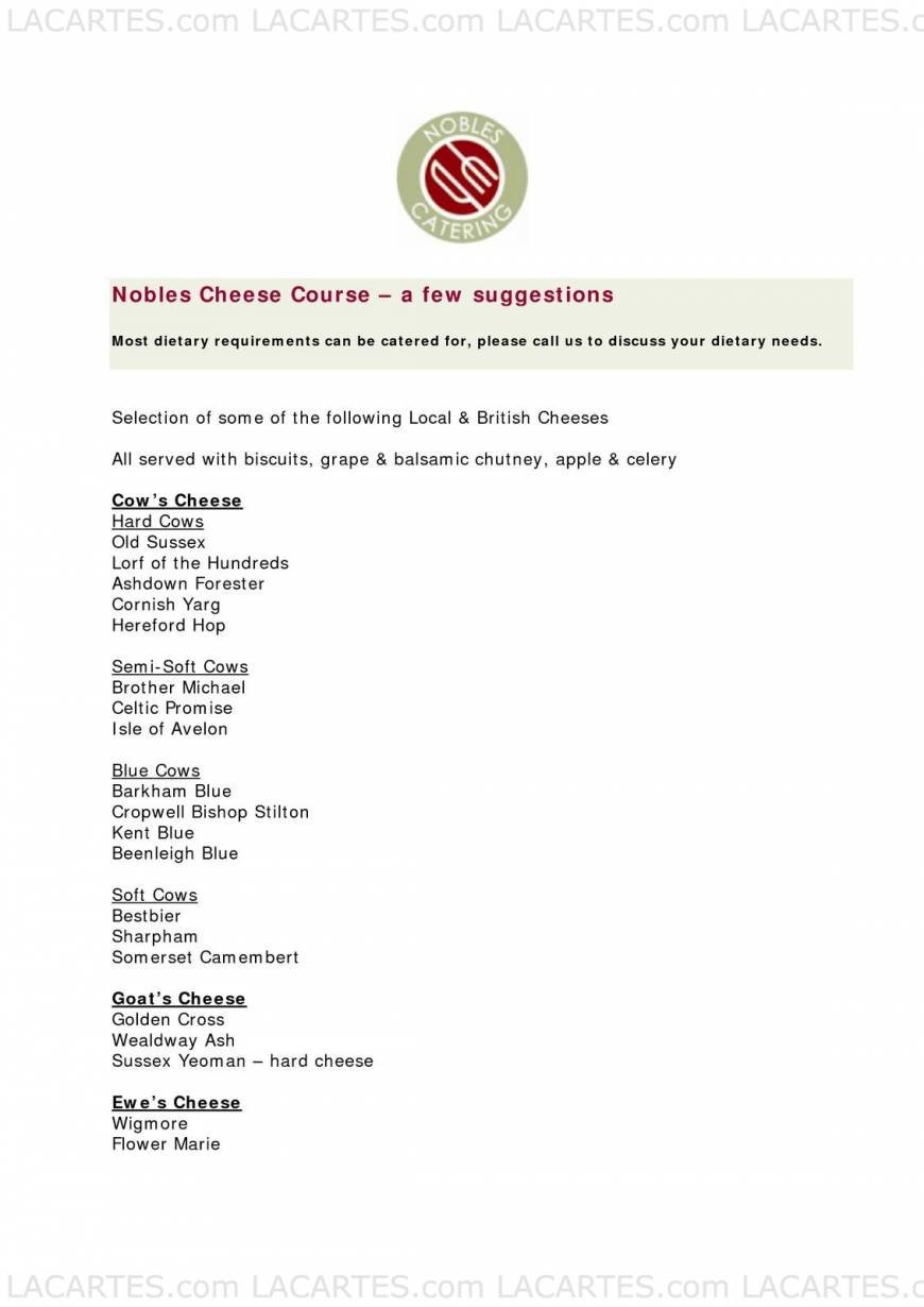  Pricelists of Nobles Restaurant 17 High Street    - Photo 9 of 9