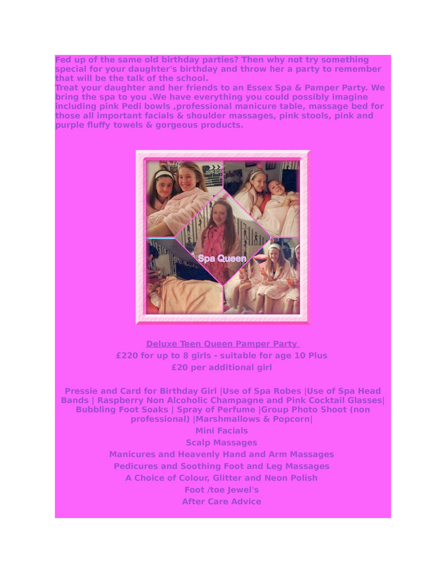  Pricelists of Essex Spa Parties 32 Curtis Rd - Photo 3 of 7