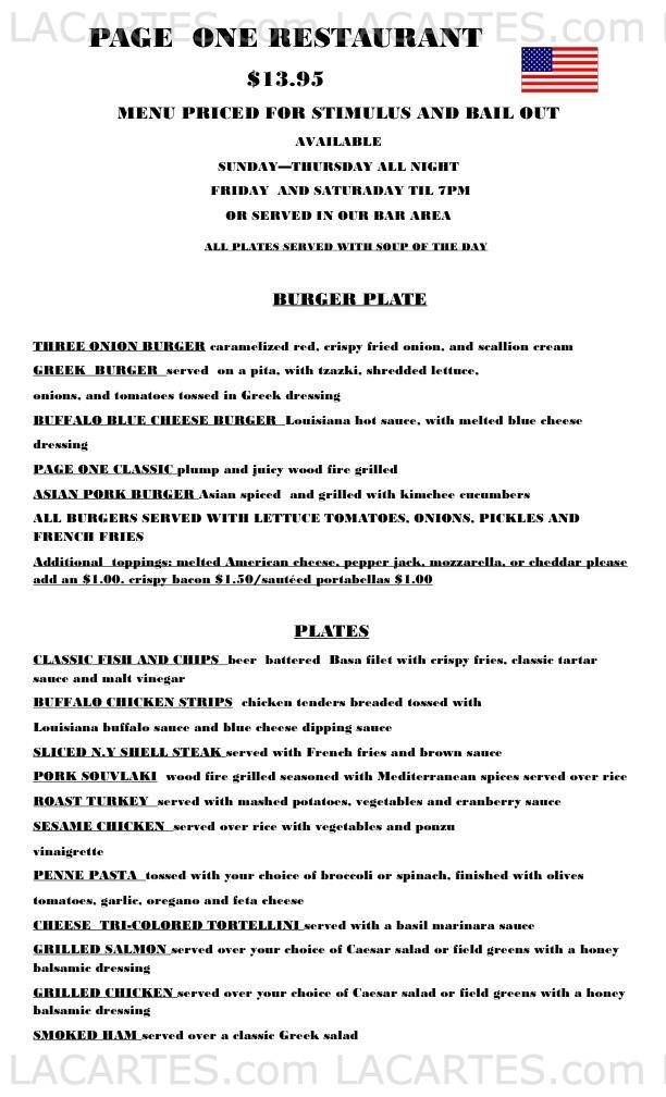  Pricelists of Page One Restaurant 90 School Street - Photo 2 of 7