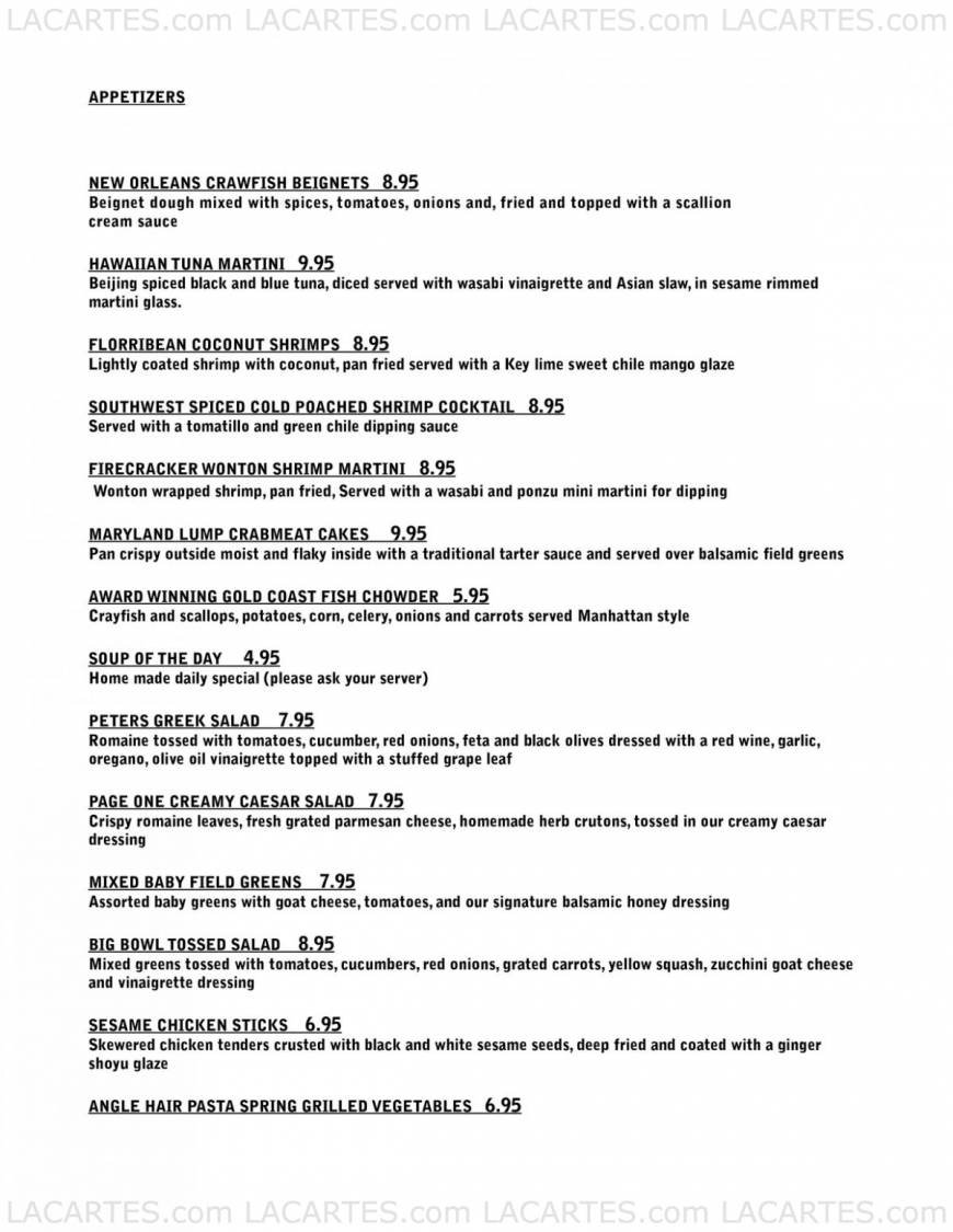 Pricelists of Page One Restaurant 90 School Street - Photo 3 of 7