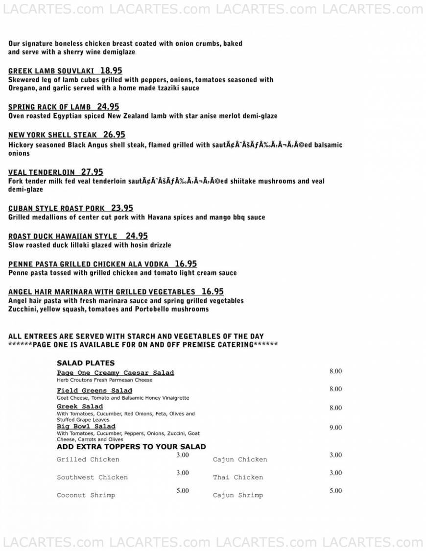  Pricelists of Page One Restaurant 90 School Street - Photo 5 of 7