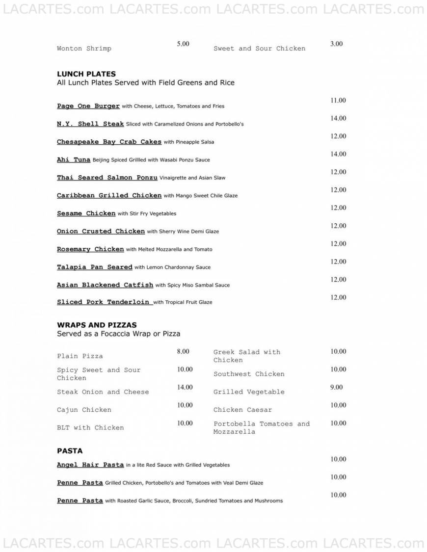  Pricelists of Page One Restaurant 90 School Street - Photo 6 of 7