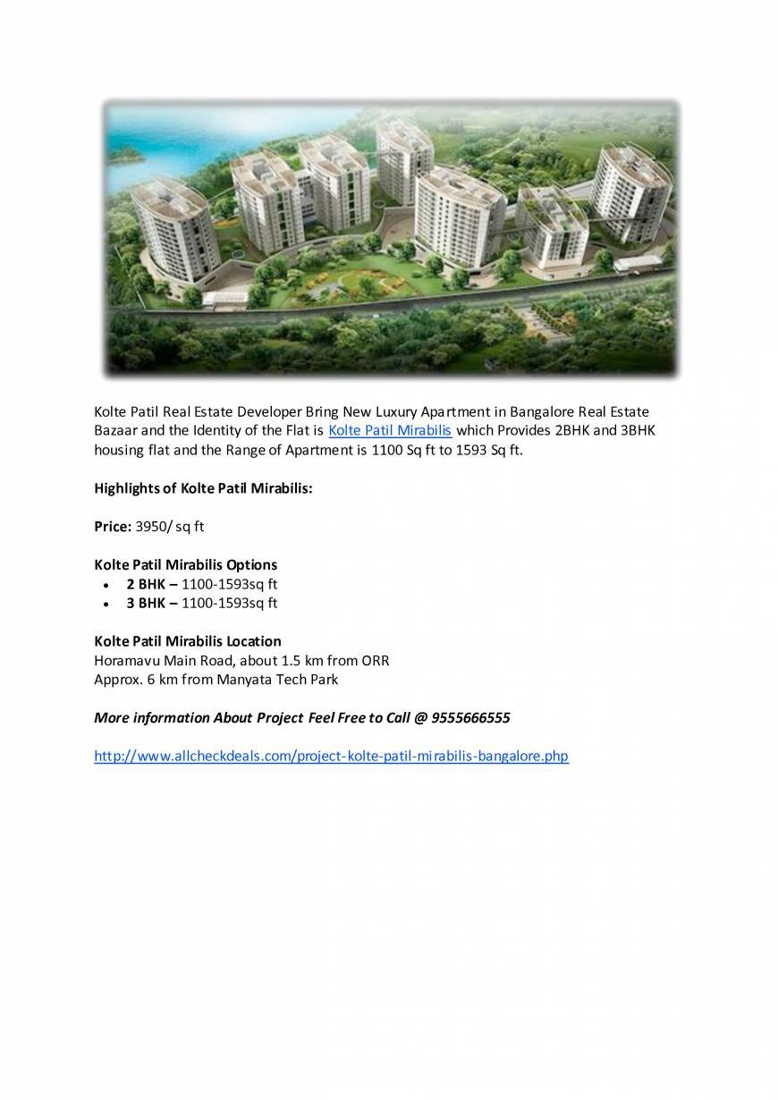  Pricelists of Kolte Patil Mirabilis Horamavu Bangalore - Photo 3 of 4