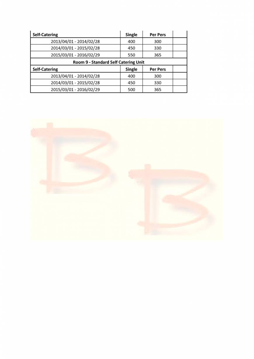  Pricelists of Bendor Bayete Self Catering Accommodation 39 Pierre Street, Bendor - Photo 2 of 2