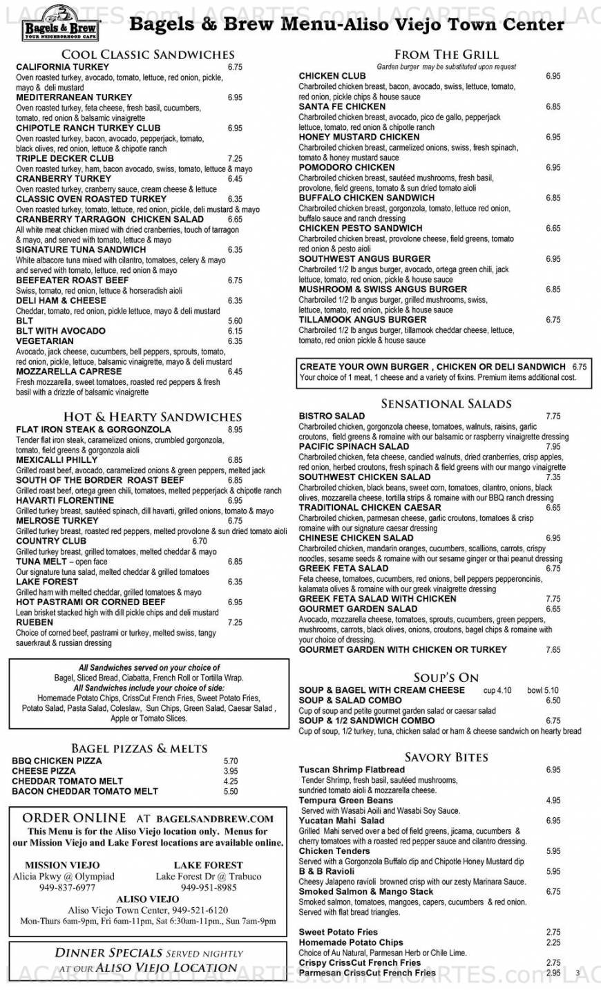  Pricelists of Bagels & Brew 26601 Aliso Creek Rd, #D - Photo 4 of 19