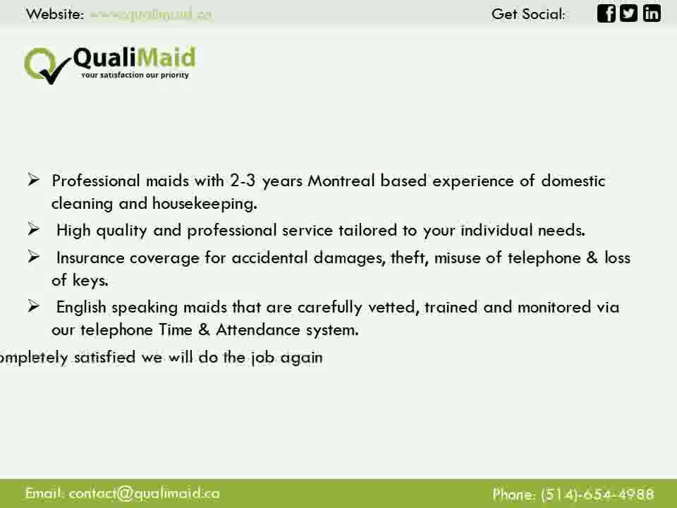 Maid Cleaning Services Montreal
