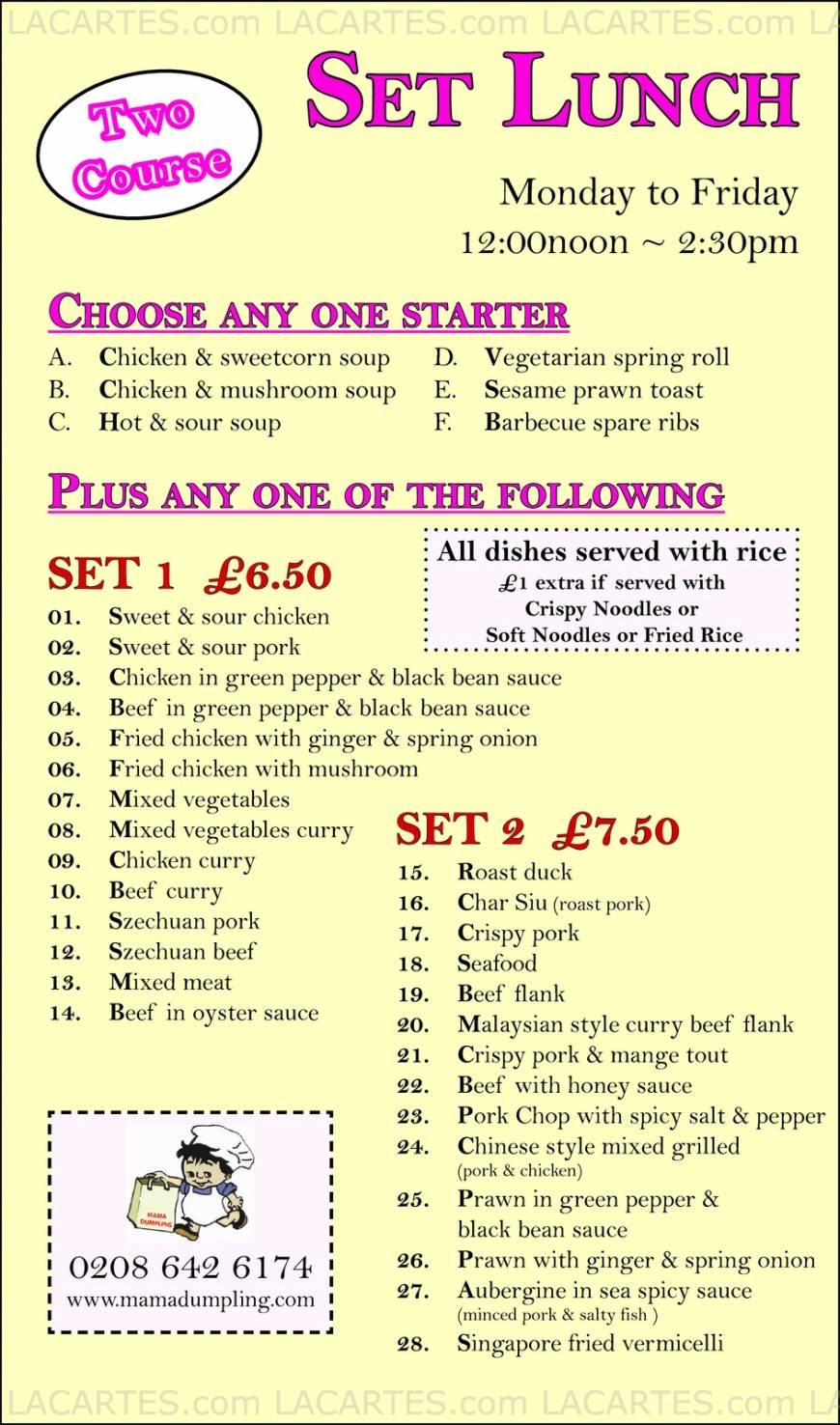  Pricelists of Mama Dumpling 7 High Street - Photo 2 of 10