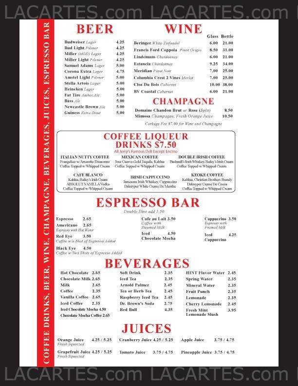  Pricelists of Jerry's Famous Deli 3210 Park Center Drive - Photo 15 of 17