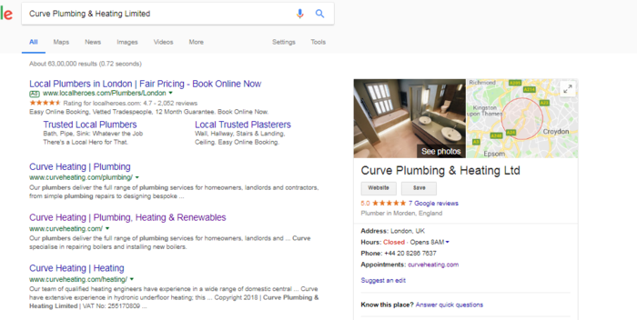 Plumbers Near me Curve Heating of Curve Plumbing & Heating Limited 127 Abbotsbury Road - Photo 2 of 6