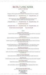 Menus & Prices, Bistro Lancaster Restaurant, Houston