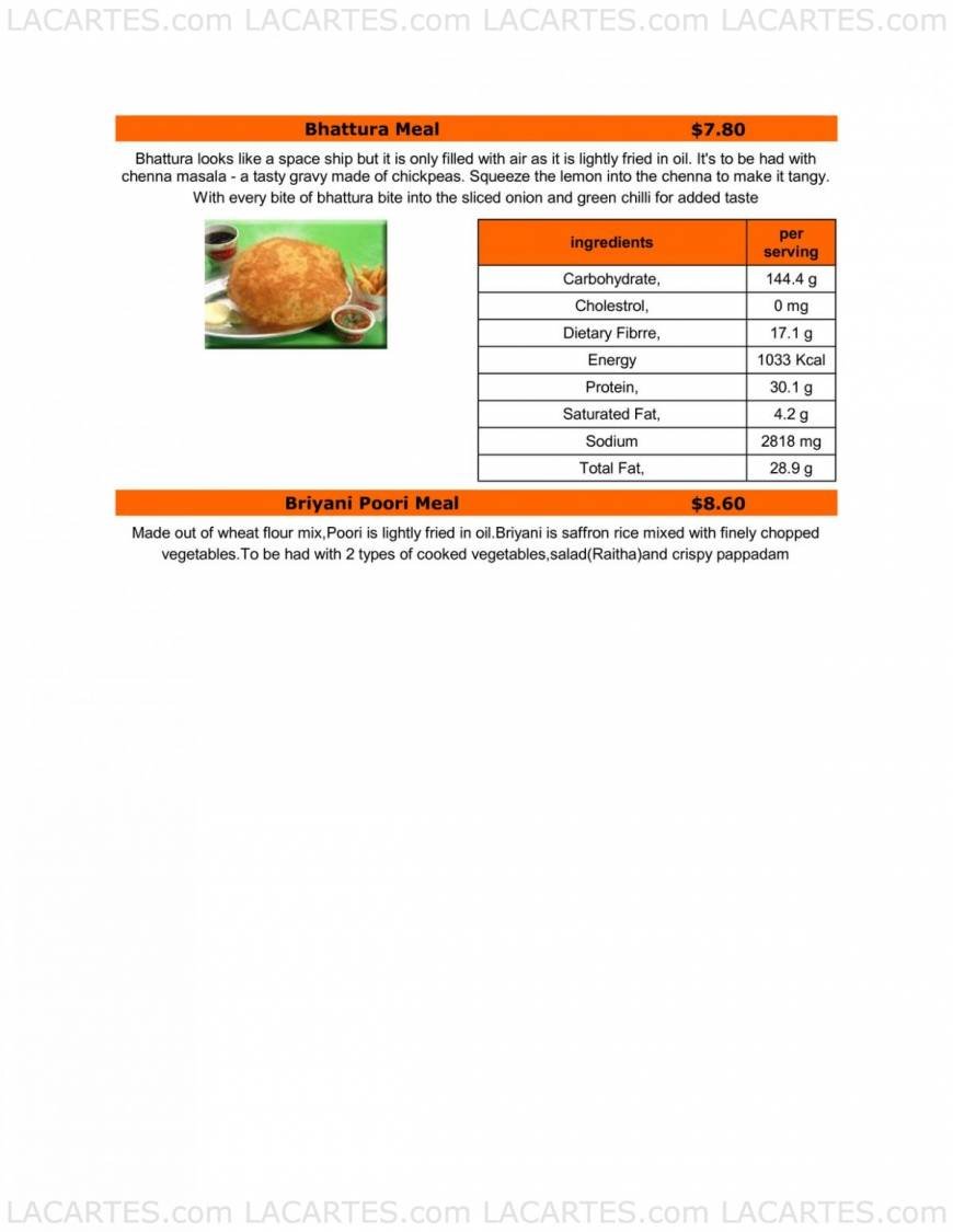  Pricelists of Komala's Restaurants(East Coast Parkway) B9 Marine Cove, - Photo 1 of 9