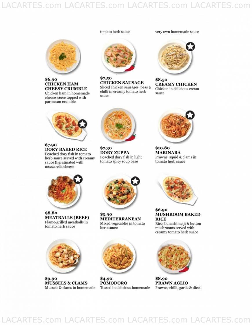  Pricelists of PastaMania - Bugis Junction 200 Victoria Street B1-08 - Photo 1 of 4