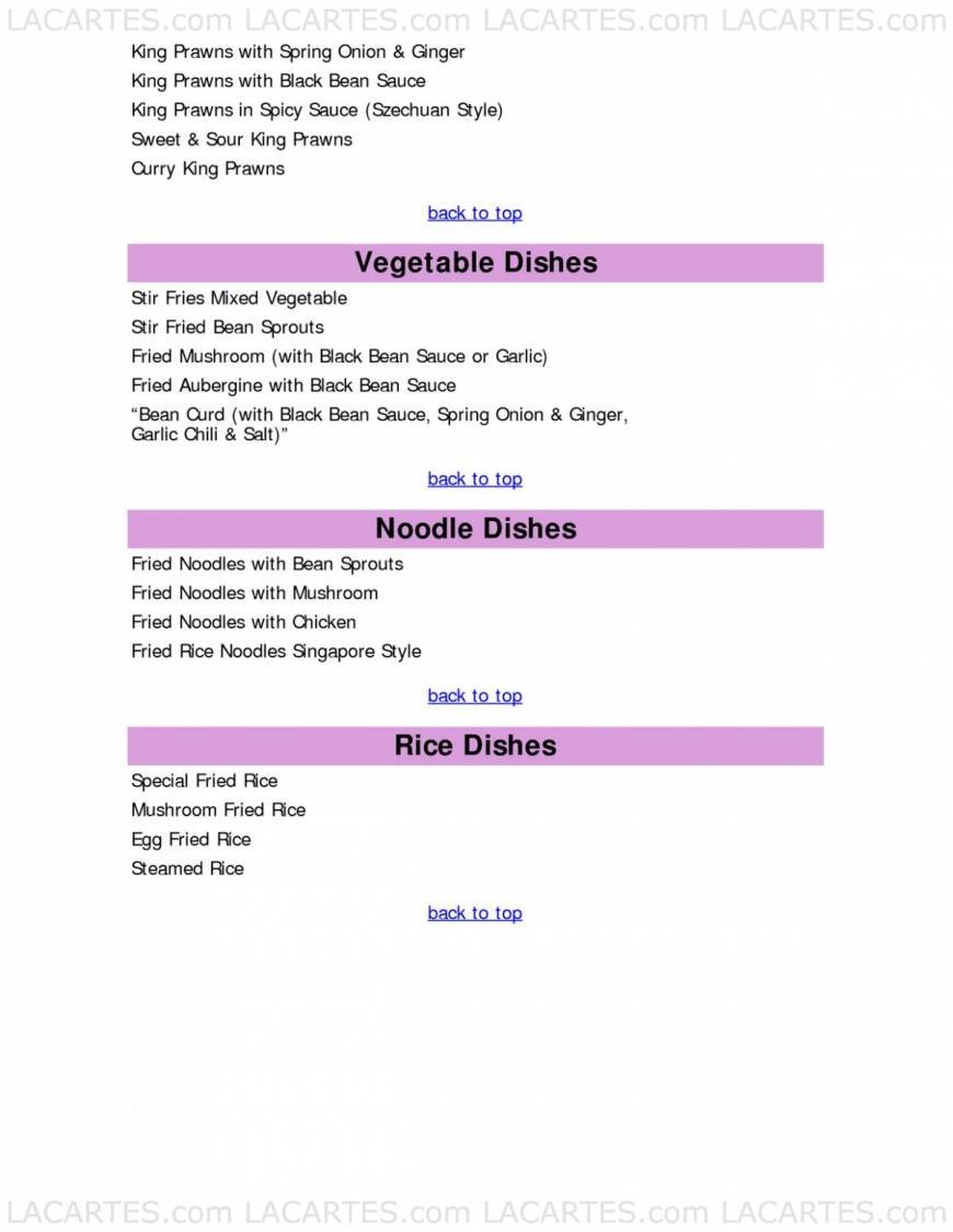  Pricelists of Ginny's Kitchen Chinese Restaurant 2 West Street - Photo 1 of 19