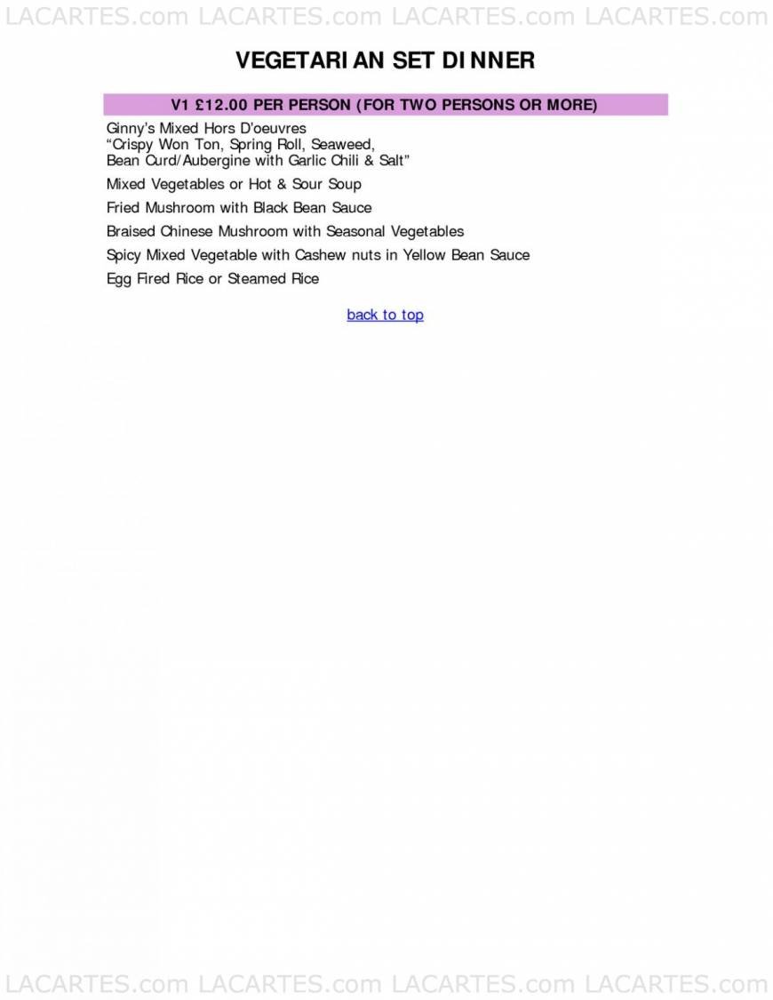  Pricelists of Ginny's Kitchen Chinese Restaurant 2 West Street - Photo 9 of 19