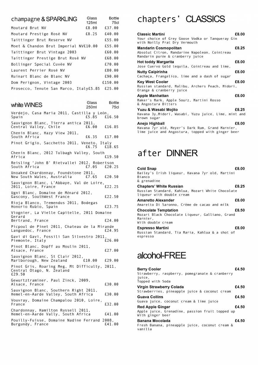  Pricelists of Chapters Restaurant 43-45 Montpelier Vale - Photo 15 of 20