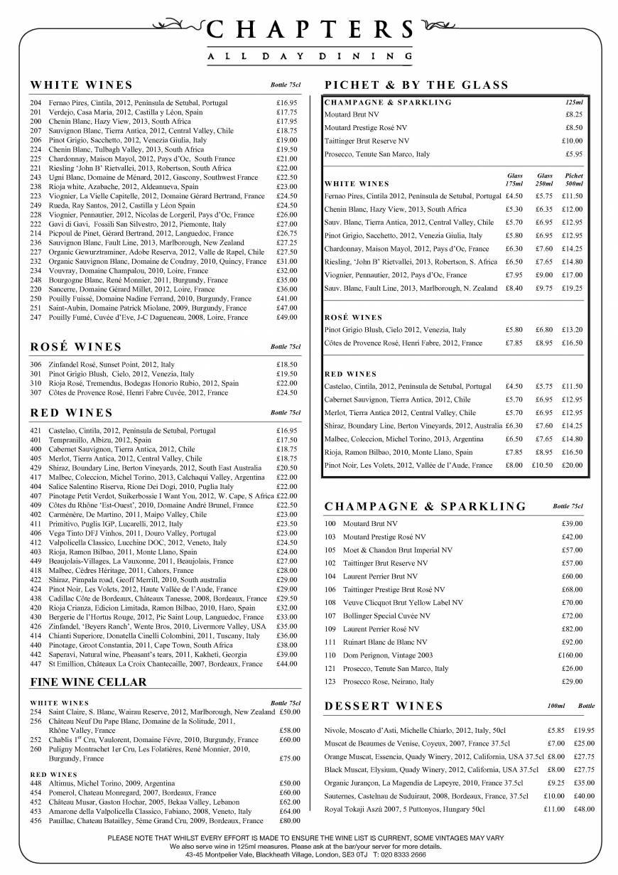  Pricelists of Chapters Restaurant 43-45 Montpelier Vale - Photo 4 of 20