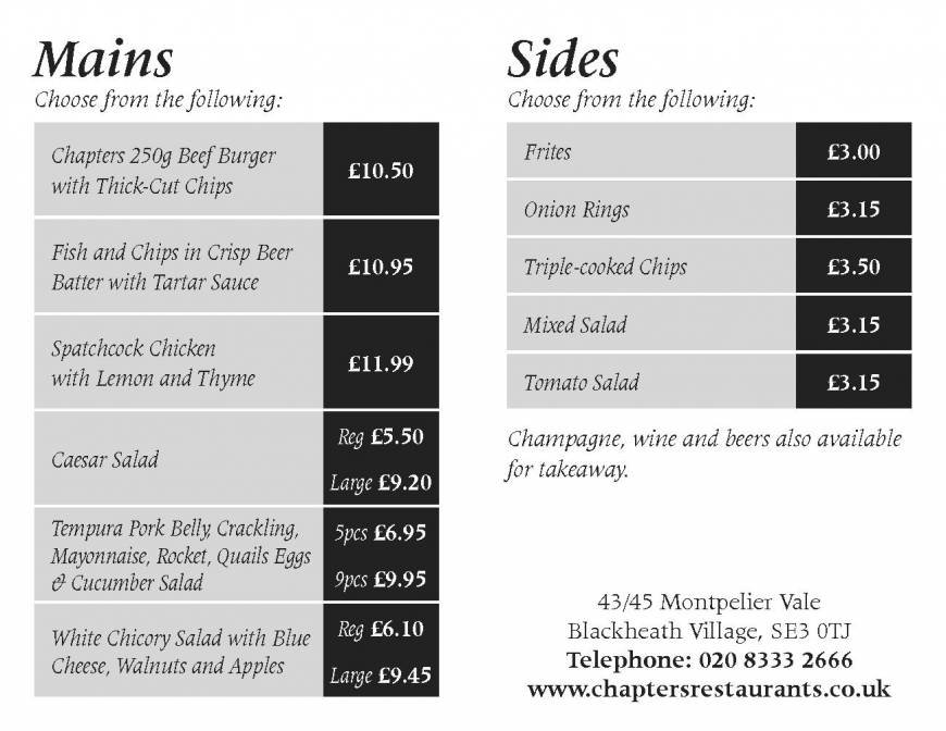  Pricelists of Chapters Restaurant 43-45 Montpelier Vale - Photo 2 of 20