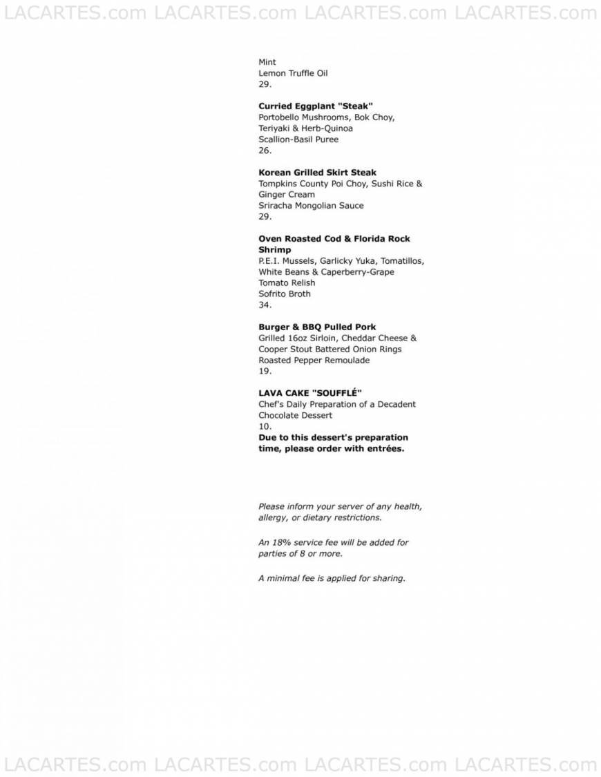  Pricelists of The Heights Cafe & Grill 903 Hanshaw Road  - Photo 7 of 7