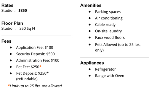  Pricelists of Monticello Studios at Hyde Park 306 W 38th St - Photo 1 of 1