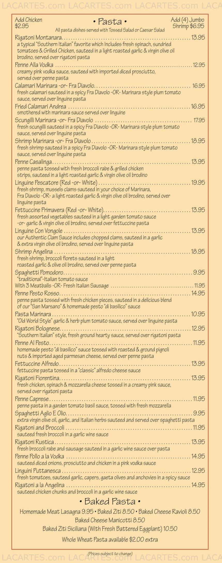  Pricelists of Angelina's Pizzeria & Restaurant 33 Atlantic Avenue - Photo 4 of 4