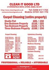 Menus & Prices, Clean It Good LTD, ilford