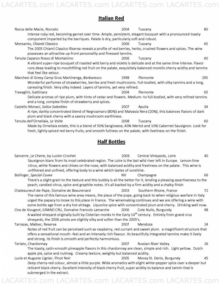  Pricelists of Bank Lane Bistro 670 Bank Lane - Photo 3 of 19